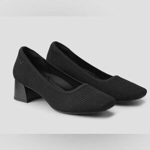 VIVAIA Square Toe Block Heels Black Size 5.5